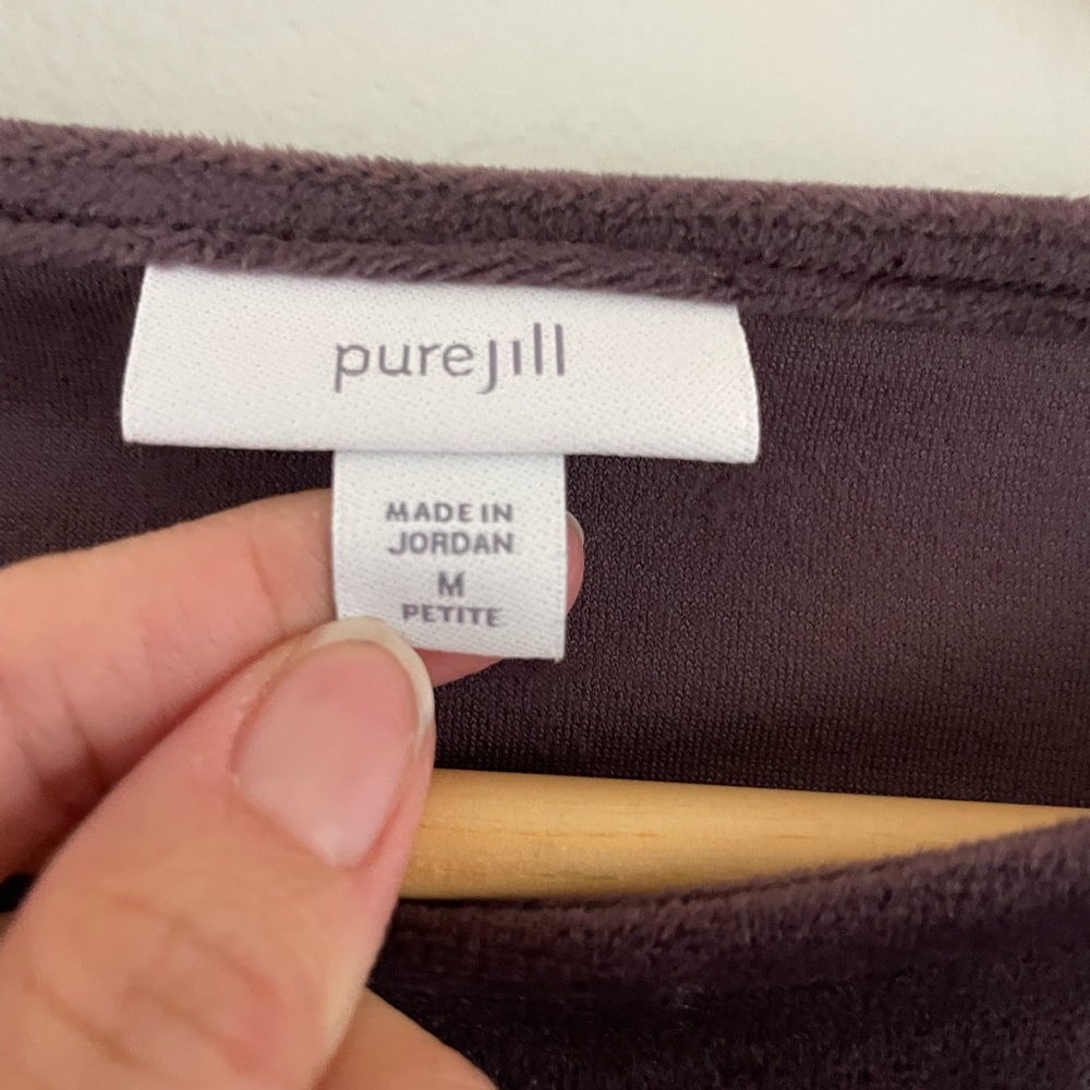 Pure Jill Purple Velour Long Sleeve Sweater - Picture 5 of 6